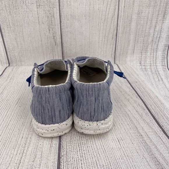 Hey Dude Wally Stretch Fleece Mens 13 Navy White Moc Toe Loafers Shoes Loafers main image 10